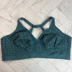 NWOT Cacique Lane Bryant Womans Bra Teal Polka Dot Full Coverage NO WIRE 46DDD